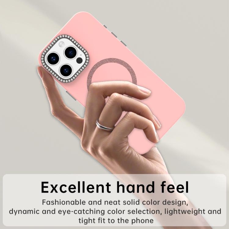 For iPhone 15 Pro Max Glitter Rhinestones Series Magsafe PC Hybrid TPU Phone Case