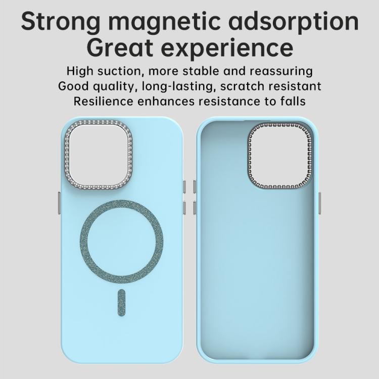 For iPhone 14 Pro Glitter Rhinestones Series Magsafe PC Hybrid TPU Phone Case