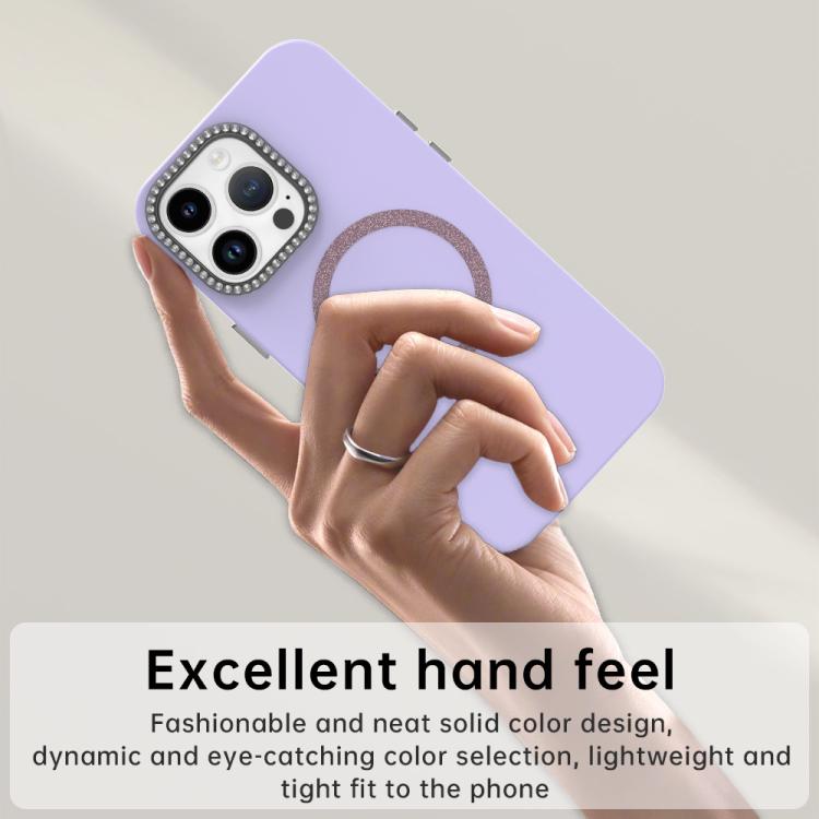 For iPhone 14 Pro Glitter Rhinestones Series Magsafe PC Hybrid TPU Phone Case
