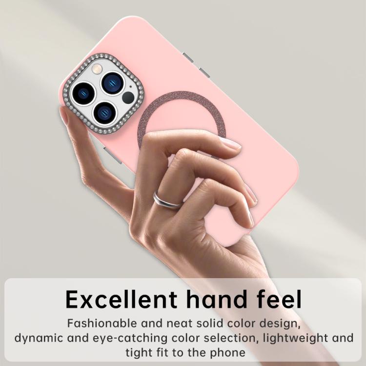For iPhone 13 Pro Max Glitter Rhinestones Series Magsafe PC Hybrid TPU Phone Case