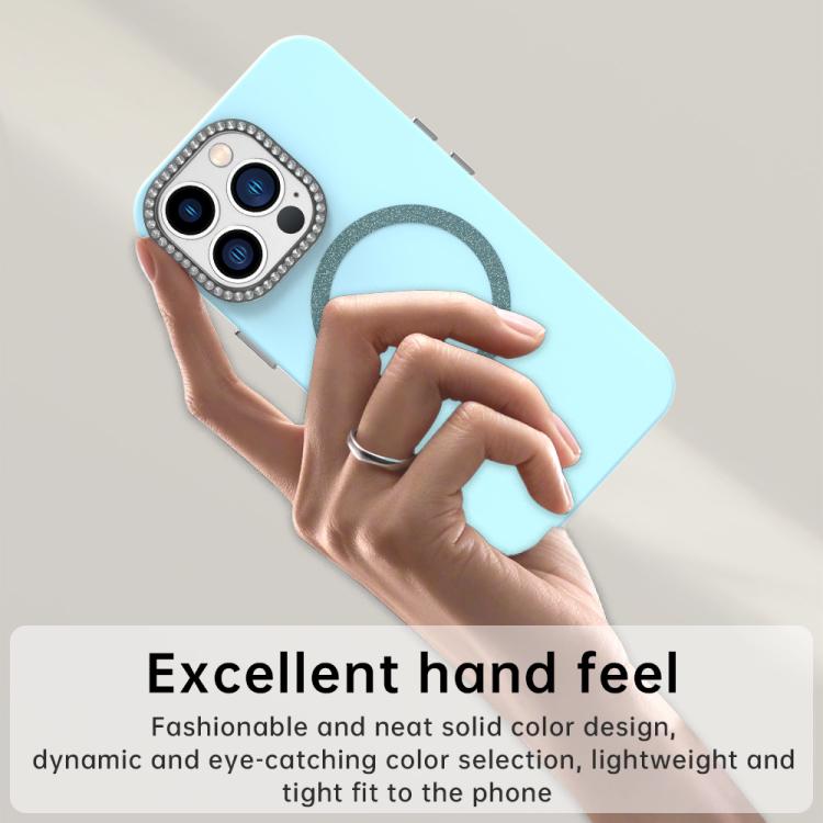 For iPhone 13 Pro Max Glitter Rhinestones Series Magsafe PC Hybrid TPU Phone Case