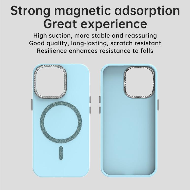 For iPhone 13 Pro Max Glitter Rhinestones Series Magsafe PC Hybrid TPU Phone Case