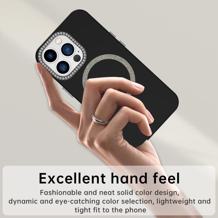 For iPhone 13 Pro Glitter Rhinestones Series Magsafe PC Hybrid TPU Phone Case
