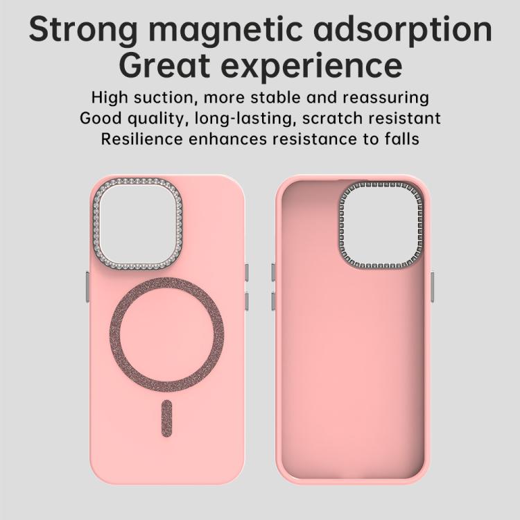 For iPhone 13 Pro Glitter Rhinestones Series Magsafe PC Hybrid TPU Phone Case