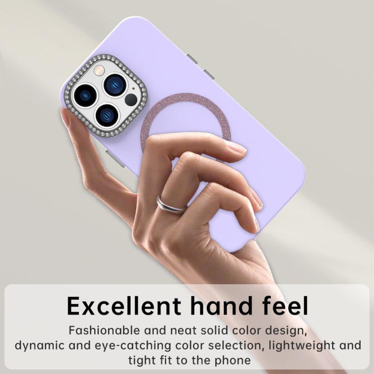 For iPhone 13 Pro Glitter Rhinestones Series Magsafe PC Hybrid TPU Phone Case