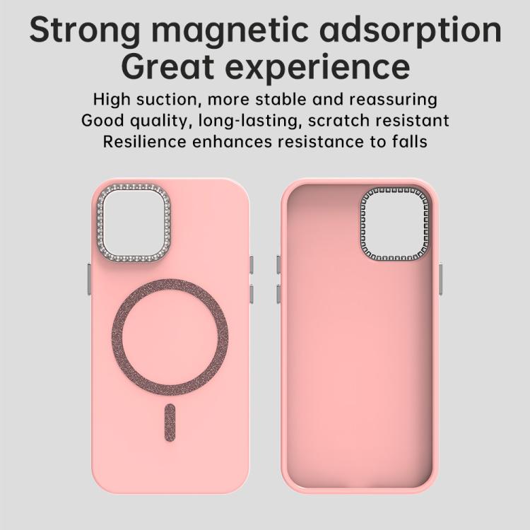 For iPhone 12 Glitter Rhinestones Series Magsafe PC Hybrid TPU Phone Case