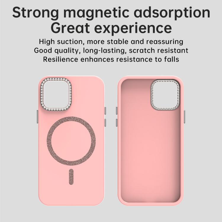 For iPhone 12 Pro Max Glitter Rhinestones Series Magsafe PC Hybrid TPU Phone Case