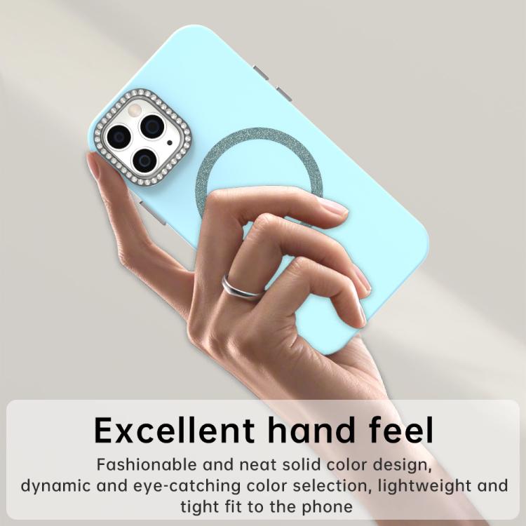 For iPhone 12 Pro Glitter Rhinestones Series Magsafe PC Hybrid TPU Phone Case