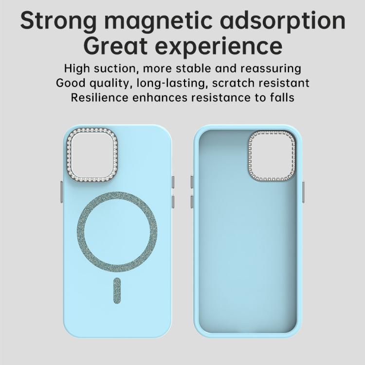 For iPhone 12 Pro Glitter Rhinestones Series Magsafe PC Hybrid TPU Phone Case