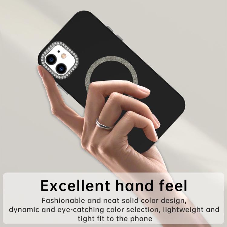 For iPhone 11 Glitter Rhinestones Series Magsafe PC Hybrid TPU Phone Case