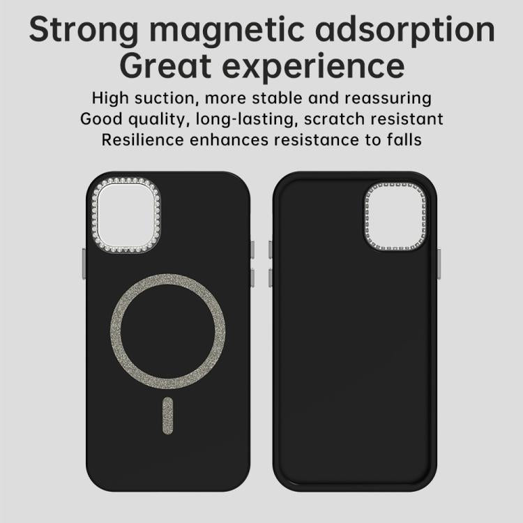 For iPhone 11 Glitter Rhinestones Series Magsafe PC Hybrid TPU Phone Case