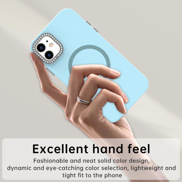For iPhone 11 Glitter Rhinestones Series Magsafe PC Hybrid TPU Phone Case