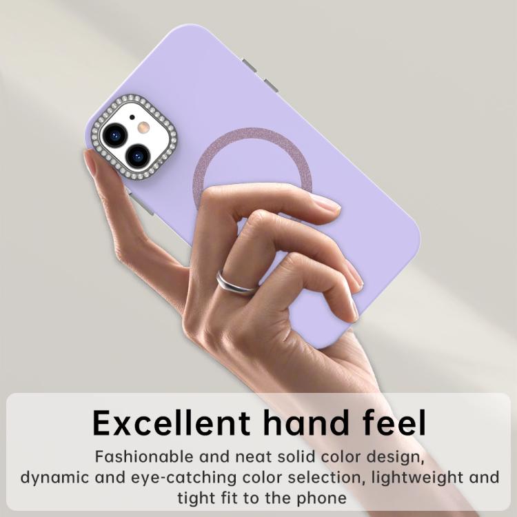 For iPhone 11 Glitter Rhinestones Series Magsafe PC Hybrid TPU Phone Case