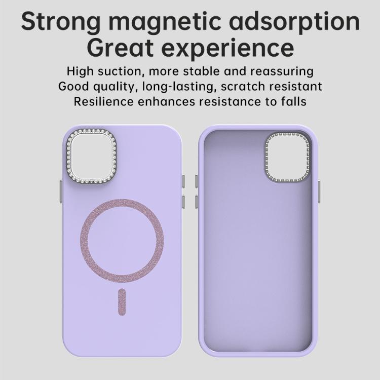 For iPhone 11 Glitter Rhinestones Series Magsafe PC Hybrid TPU Phone Case