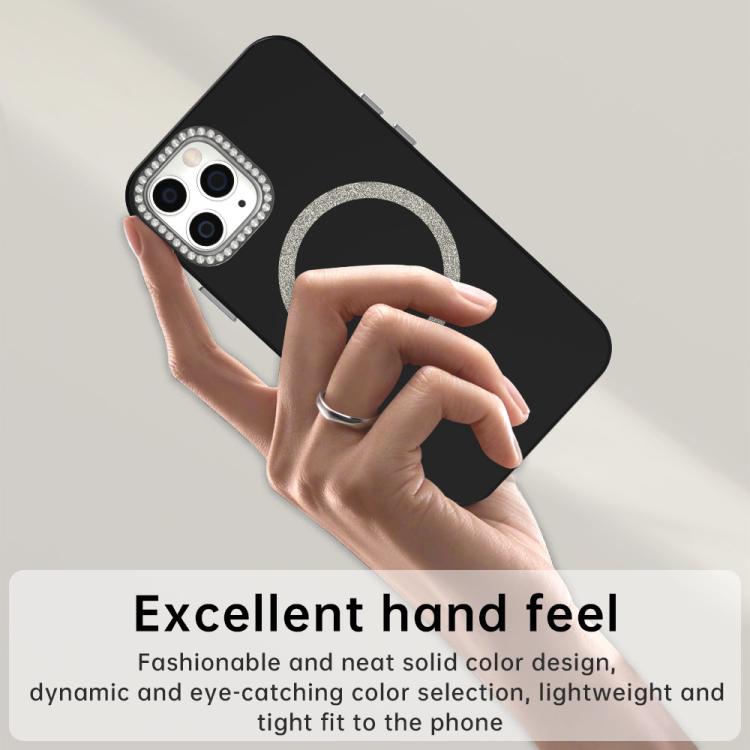 For iPhone 11 Pro Glitter Rhinestones Series Magsafe PC Hybrid TPU Phone Case