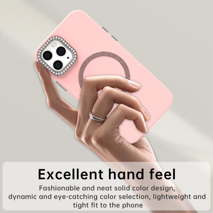 For iPhone 11 Pro Glitter Rhinestones Series Magsafe PC Hybrid TPU Phone Case