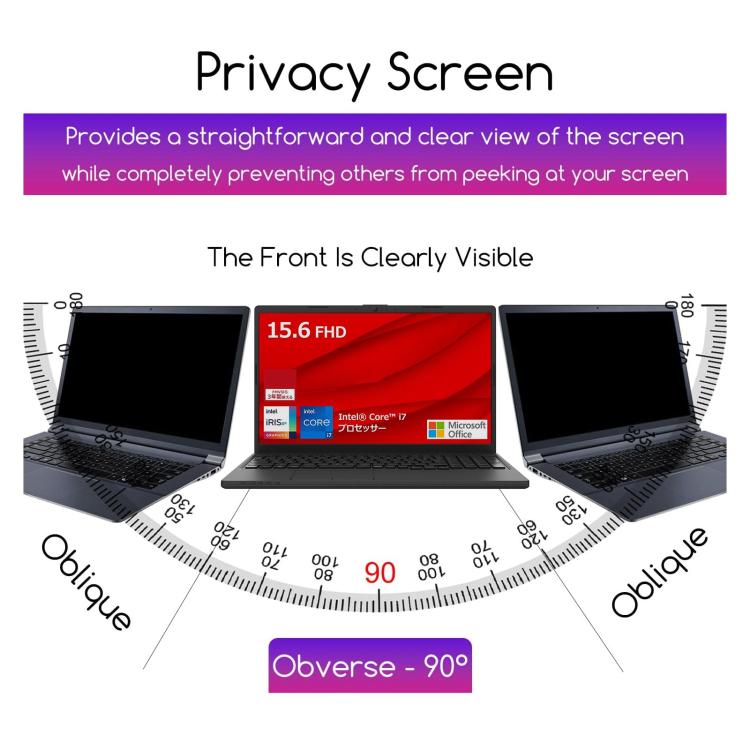 For Fujitsu FMV Lite WA1 15.6 9H Anti-peeping Explosion-proof Tempered Glass Film