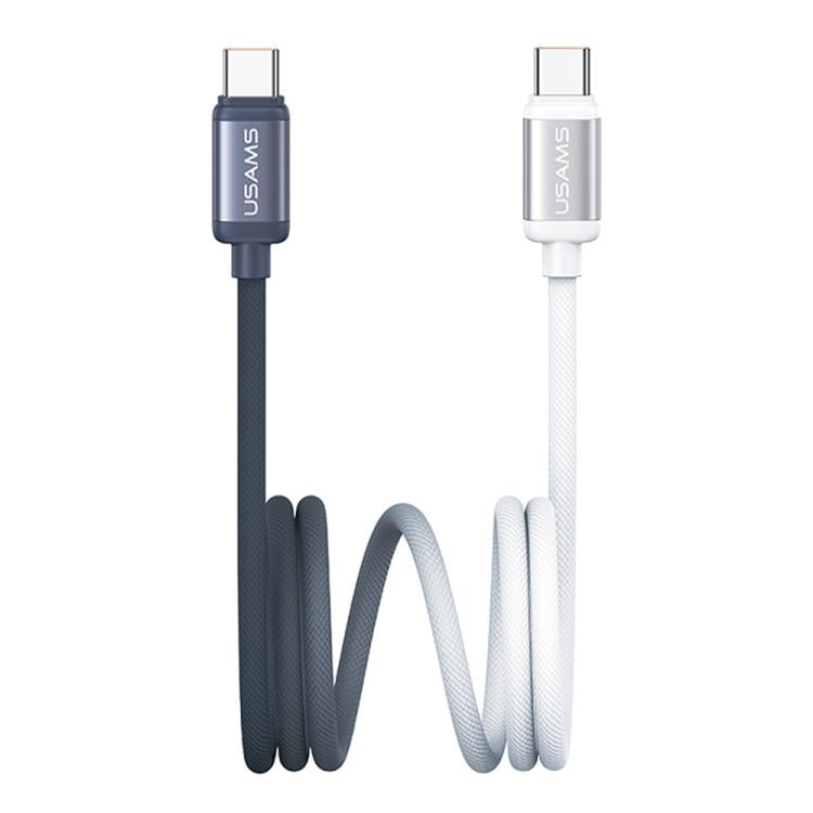 USAMS SJ756 Type-C to Type-C 60W Dual Color Aluminum Alloy Fast Charging Data Cable, Length:1.2m