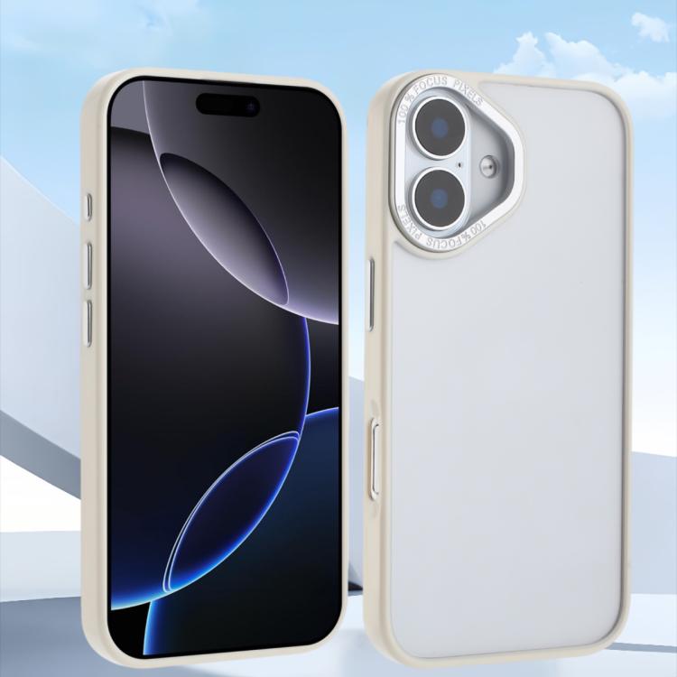 For iPhone 16 Plus Macaron PC Hybrid TPU Glossy Phone Case