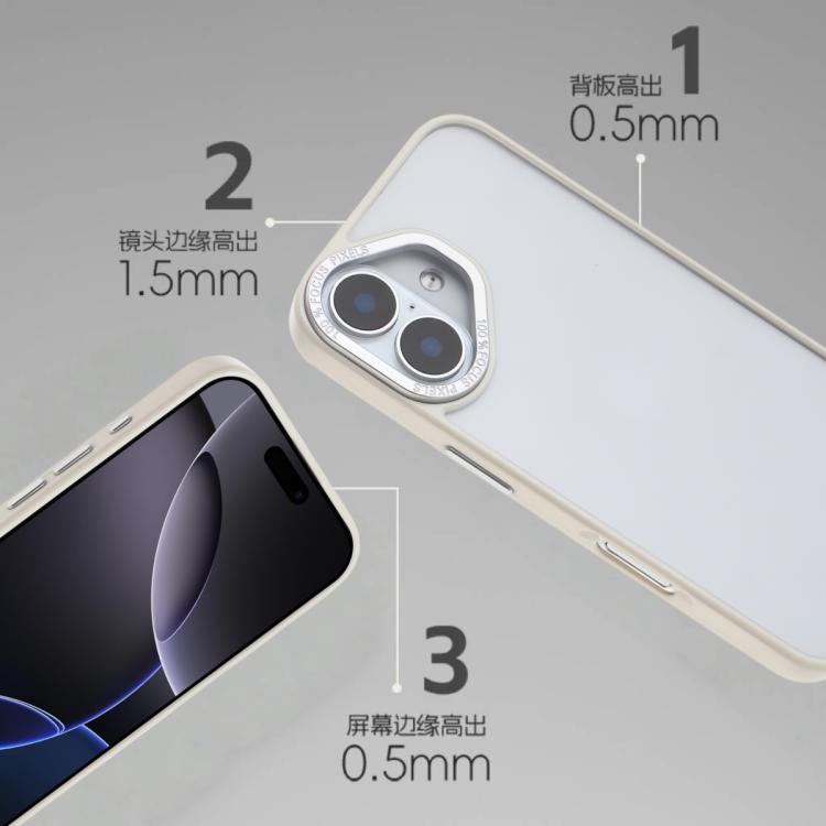 For iPhone 16 Plus Macaron PC Hybrid TPU Glossy Phone Case