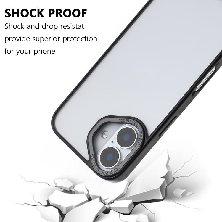 For iPhone 16 Plus Macaron PC Hybrid TPU Glossy Phone Case