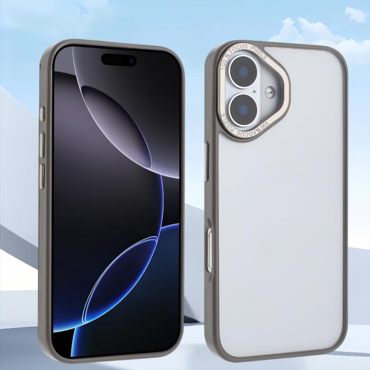 For iPhone 16 Plus Macaron PC Hybrid TPU Glossy Phone Case