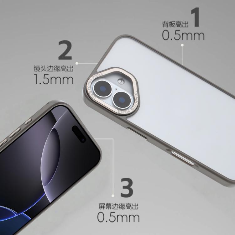 For iPhone 16 Plus Macaron PC Hybrid TPU Glossy Phone Case