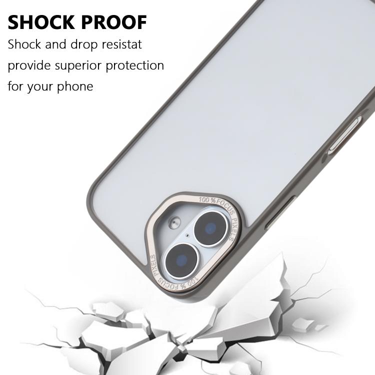 For iPhone 16 Plus Macaron PC Hybrid TPU Glossy Phone Case