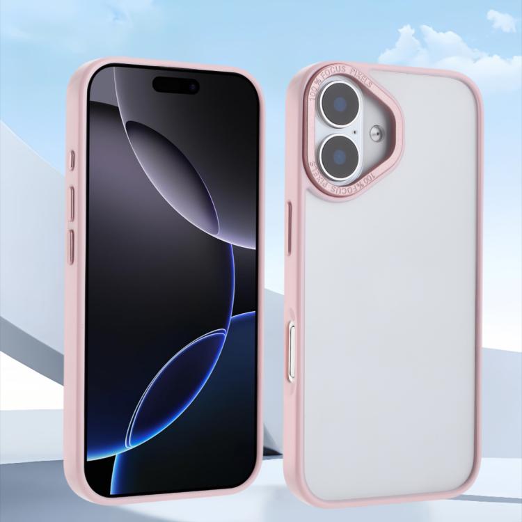 For iPhone 16 Plus Macaron PC Hybrid TPU Glossy Phone Case