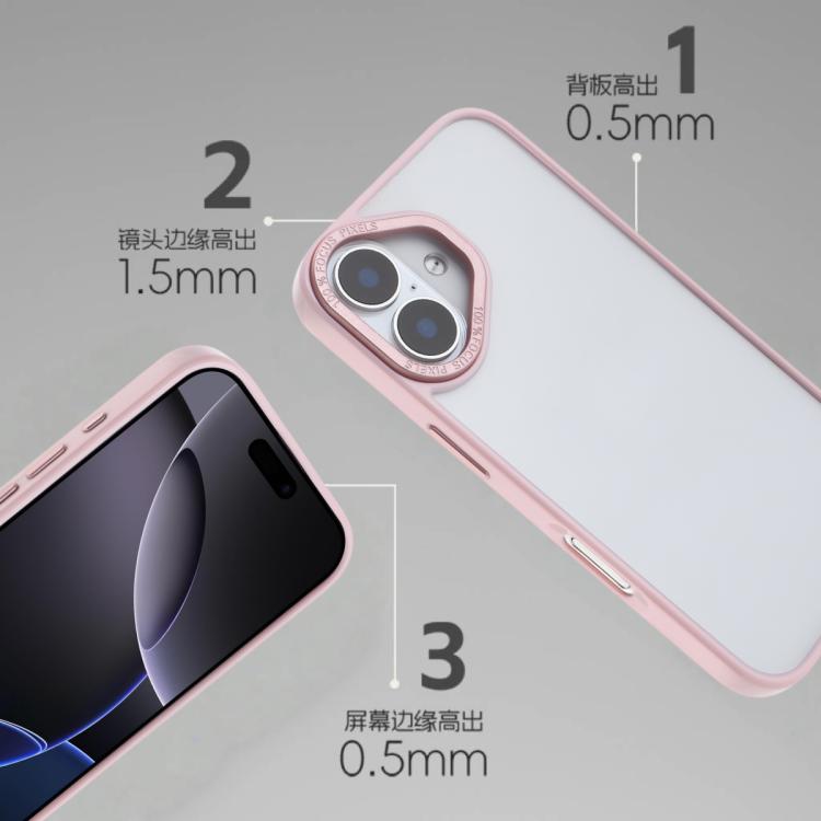 For iPhone 16 Plus Macaron PC Hybrid TPU Glossy Phone Case