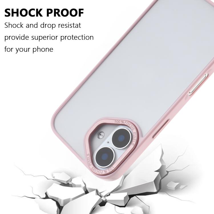 For iPhone 16 Plus Macaron PC Hybrid TPU Glossy Phone Case