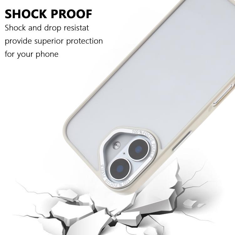 For iPhone 16 Macaron PC Hybrid TPU Glossy Phone Case