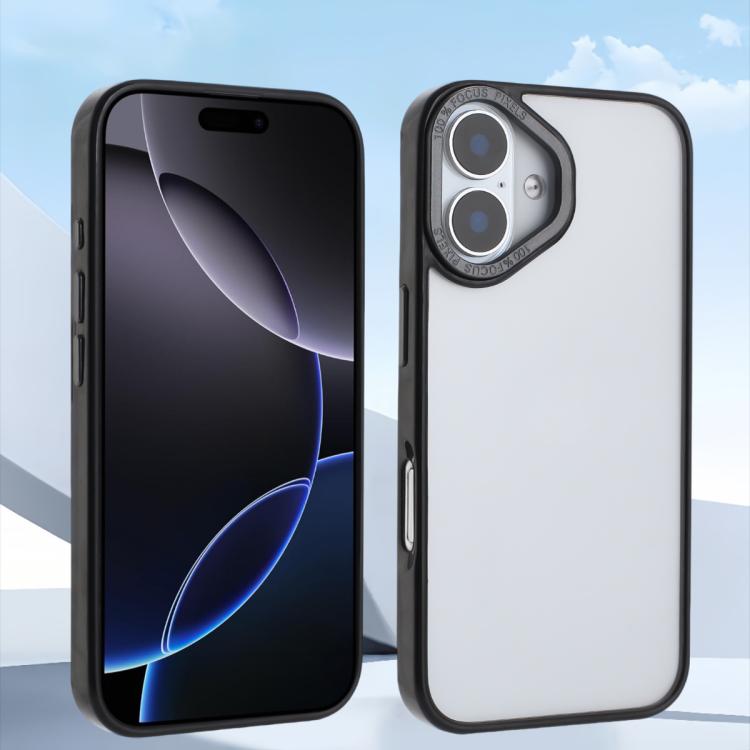 For iPhone 16 Macaron PC Hybrid TPU Glossy Phone Case