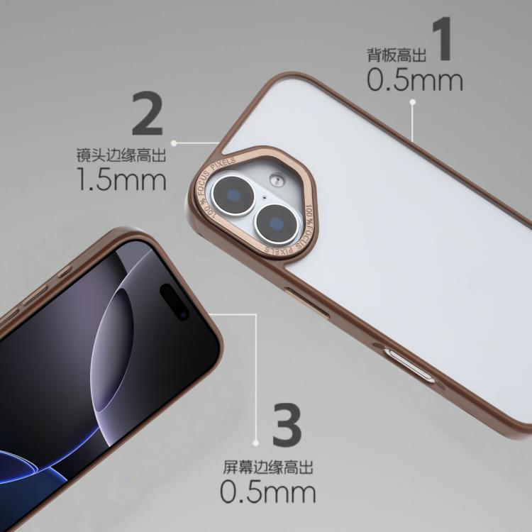 For iPhone 16 Macaron PC Hybrid TPU Glossy Phone Case