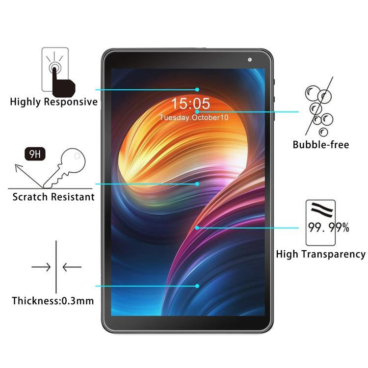 For AWOW CQA1019 Tablet 10.1 9H 0.3mm Explosion-proof Tempered Glass Film