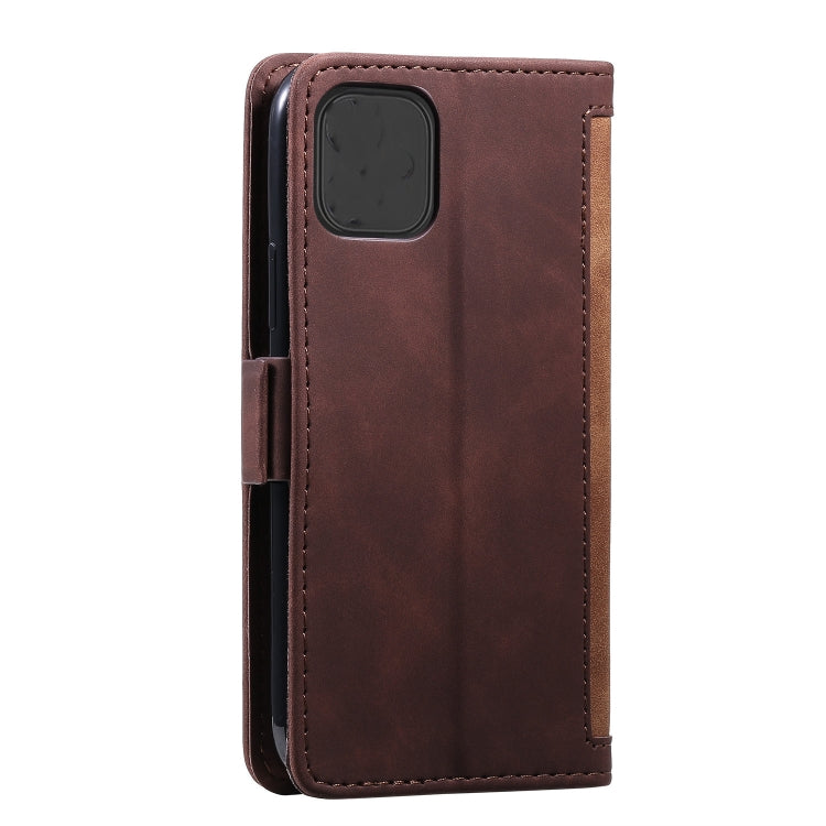 For iPhone 12 / 12 Pro Retro Splicing Horizontal Flip Leather Case with Card Slots & Holder & Wallet