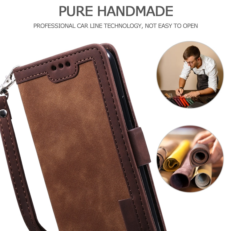 For iPhone 12 / 12 Pro Retro Splicing Horizontal Flip Leather Case with Card Slots & Holder & Wallet