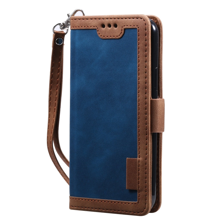 For iPhone 12 / 12 Pro Retro Splicing Horizontal Flip Leather Case with Card Slots & Holder & Wallet
