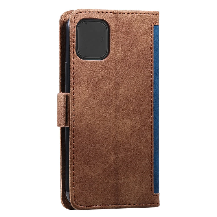 For iPhone 12 / 12 Pro Retro Splicing Horizontal Flip Leather Case with Card Slots & Holder & Wallet