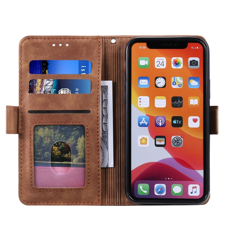 For iPhone 12 / 12 Pro Retro Splicing Horizontal Flip Leather Case with Card Slots & Holder & Wallet