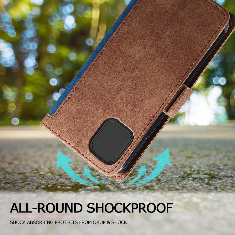 For iPhone 12 / 12 Pro Retro Splicing Horizontal Flip Leather Case with Card Slots & Holder & Wallet