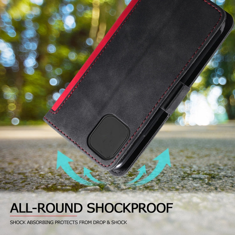 For iPhone 12 / 12 Pro Retro Splicing Horizontal Flip Leather Case with Card Slots & Holder & Wallet