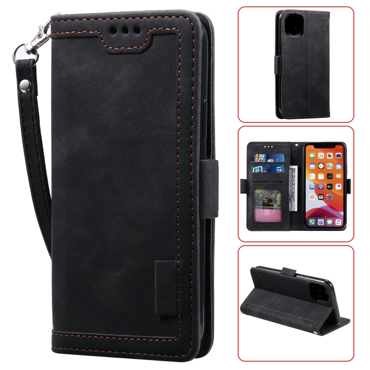 For iPhone 12 Pro Max Retro Splicing Horizontal Flip Leather Case with Card Slots & Holder & Wallet