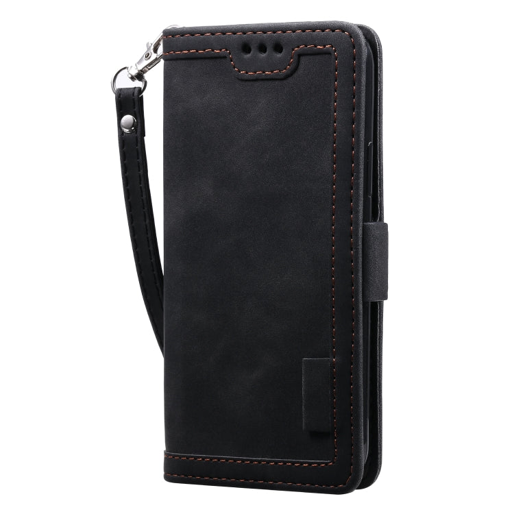 For iPhone 12 Pro Max Retro Splicing Horizontal Flip Leather Case with Card Slots & Holder & Wallet