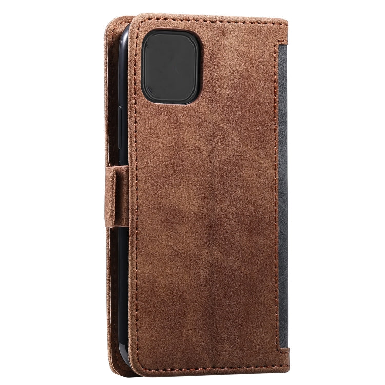 For iPhone 12 Pro Max Retro Splicing Horizontal Flip Leather Case with Card Slots & Holder & Wallet