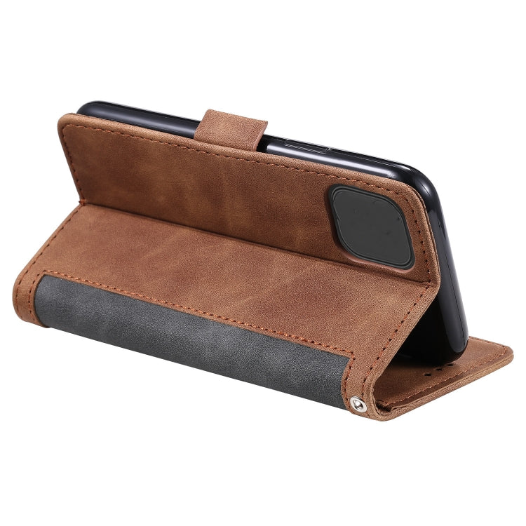 For iPhone 12 Pro Max Retro Splicing Horizontal Flip Leather Case with Card Slots & Holder & Wallet
