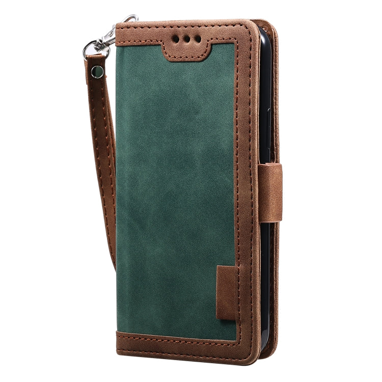 For iPhone 12 Pro Max Retro Splicing Horizontal Flip Leather Case with Card Slots & Holder & Wallet
