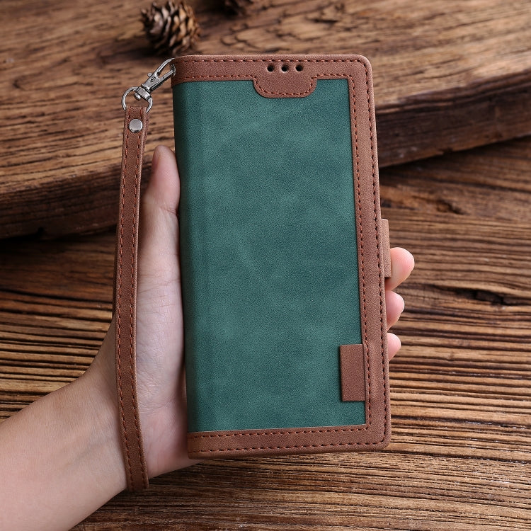 For iPhone 12 Pro Max Retro Splicing Horizontal Flip Leather Case with Card Slots & Holder & Wallet