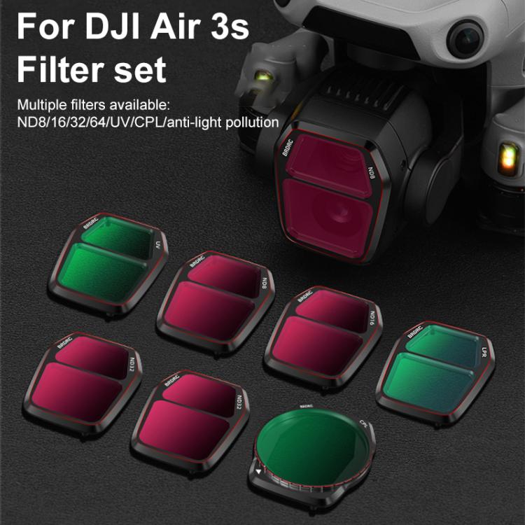 For DJI Air 3S BRDRC Camera Lens Filter, Filter:ND8