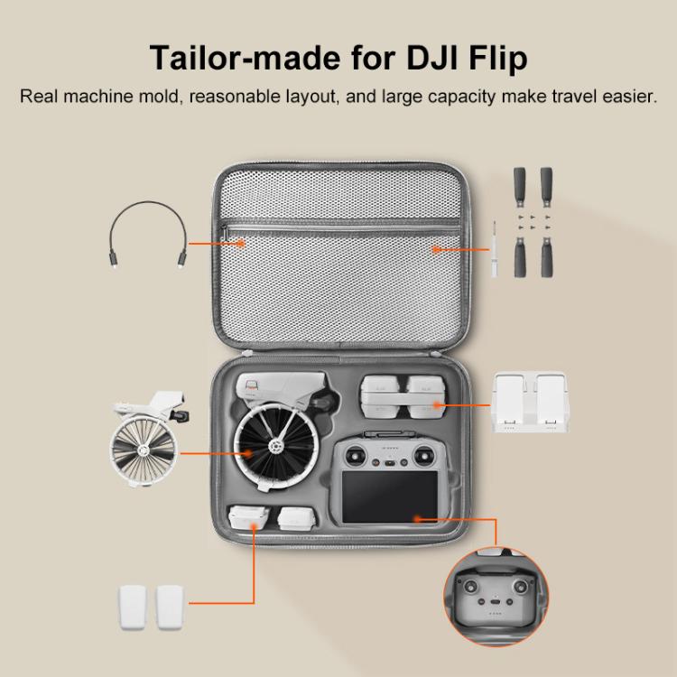 For DJI Flip BRDRC Drone Portable Case Single Shoulder Messenger Bag Handbag - Grey